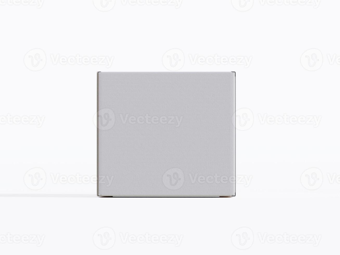 Realistic square White color Package Box on white background for mockup collection 3D render photo