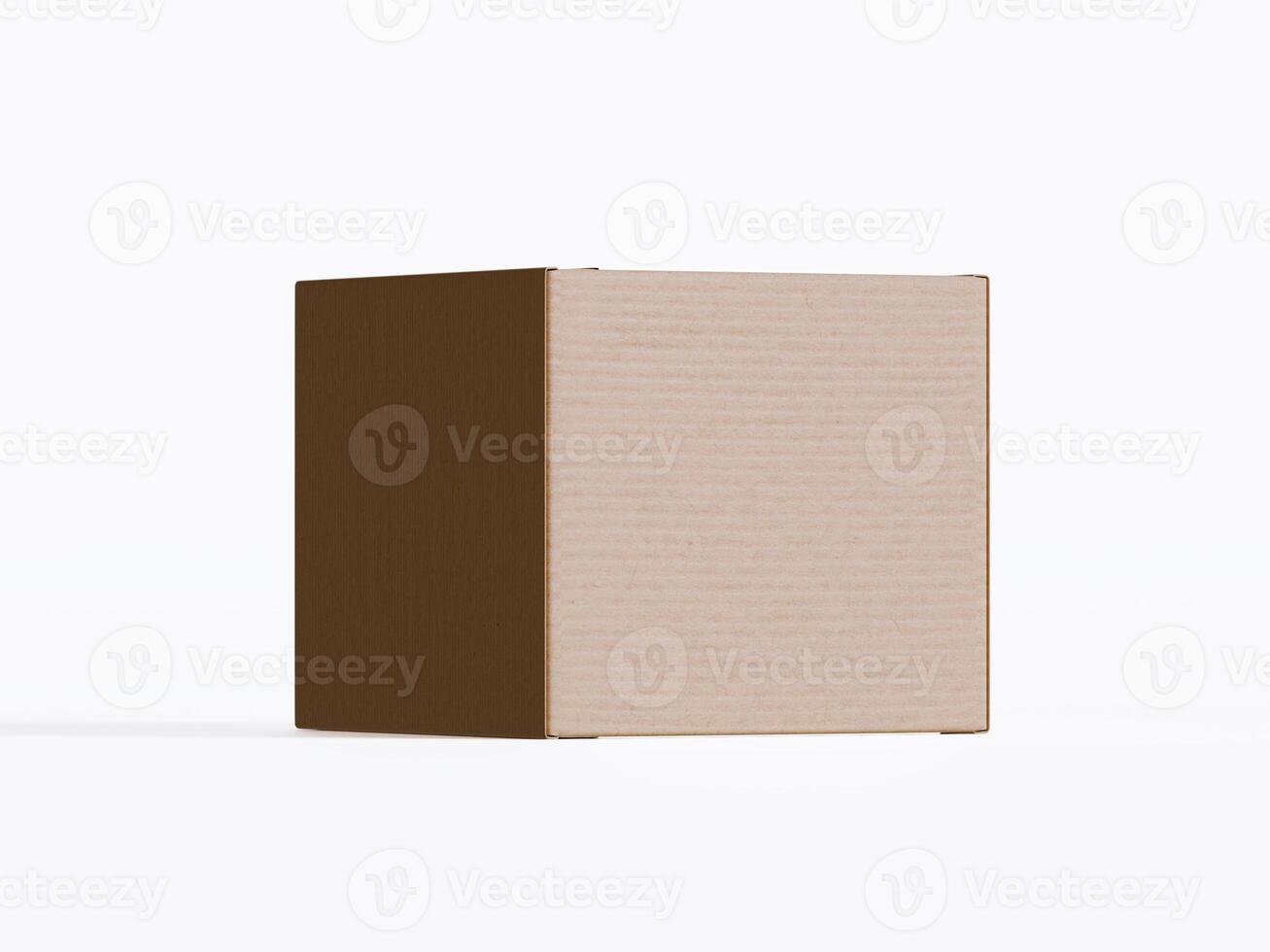 cardboard box on white background, Suitable for packaging mockup - 3D rendering illustration photo