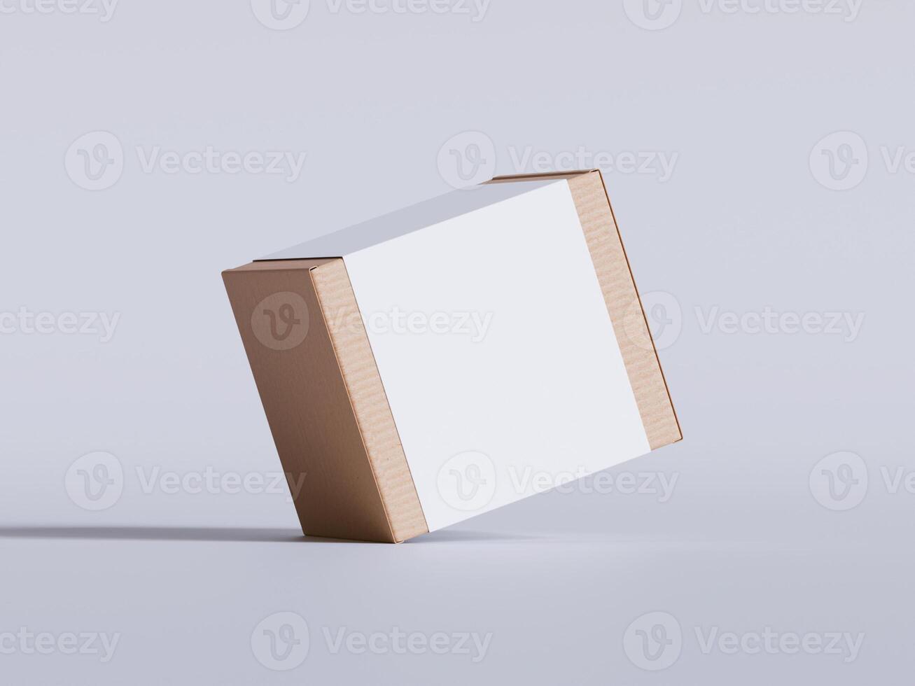 Cardboard box on white background blank label, Suitable for packaging mockup collection photo