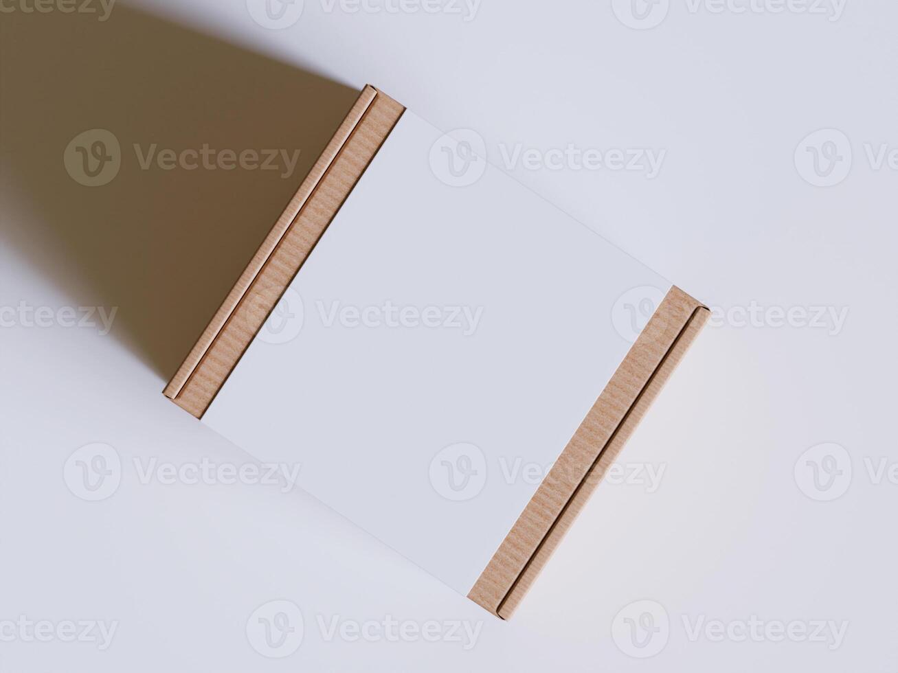 Cardboard box on white background blank label, Suitable for packaging mockup collection photo