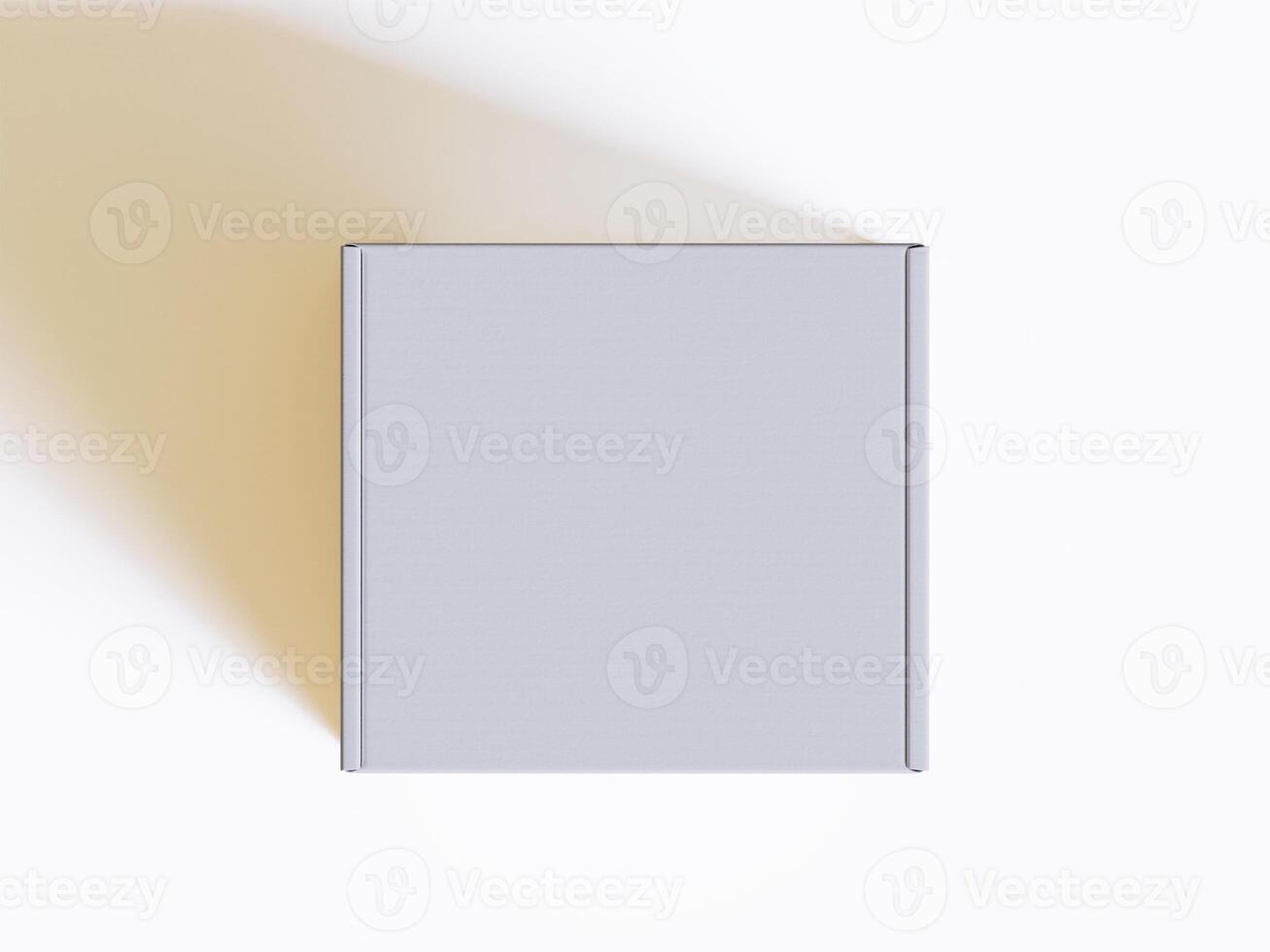 Realistic square White color Package Box on white background for mockup collection 3D render photo