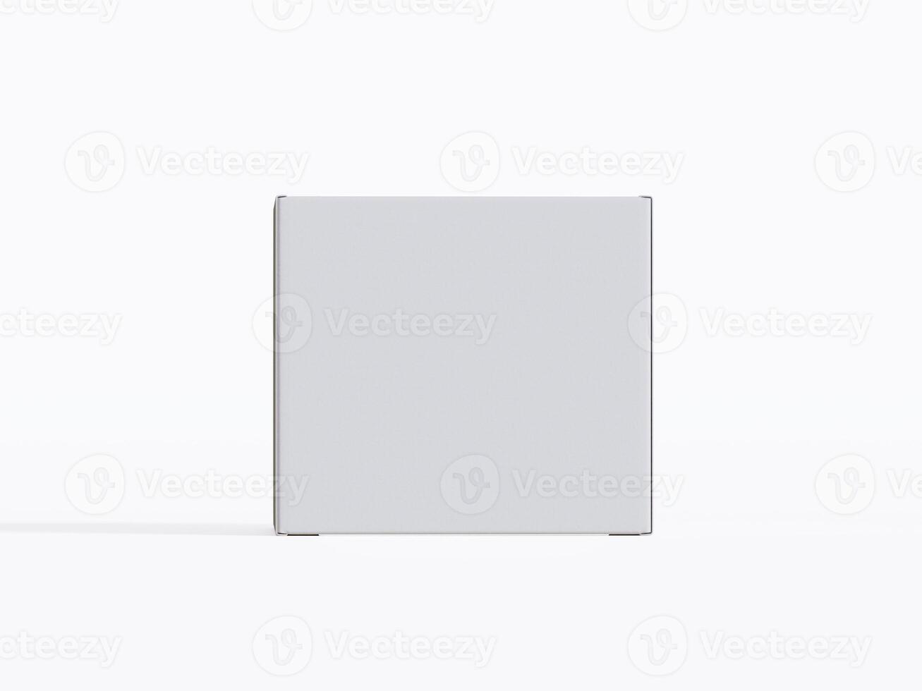 Realistic square White color Package Box on white background for mockup collection 3D render photo