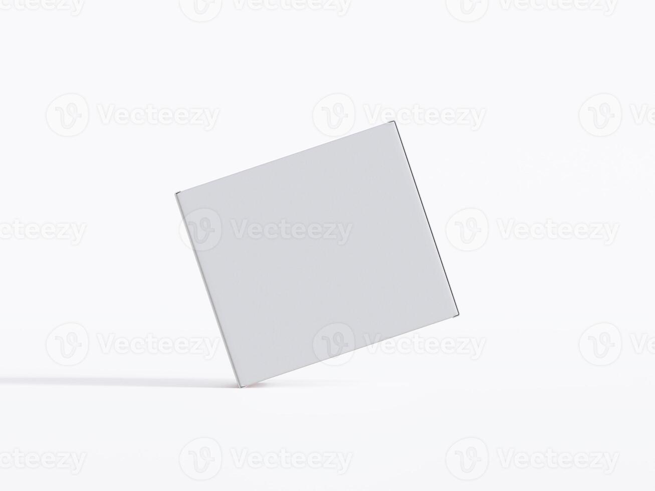 Realistic square White color Package Box on white background for mockup collection 3D render photo