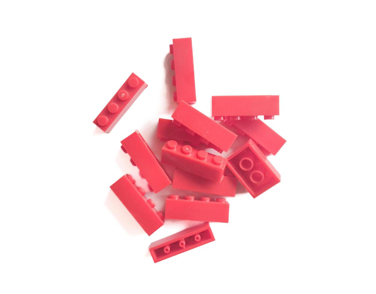 brick block toys set, on a white background photo