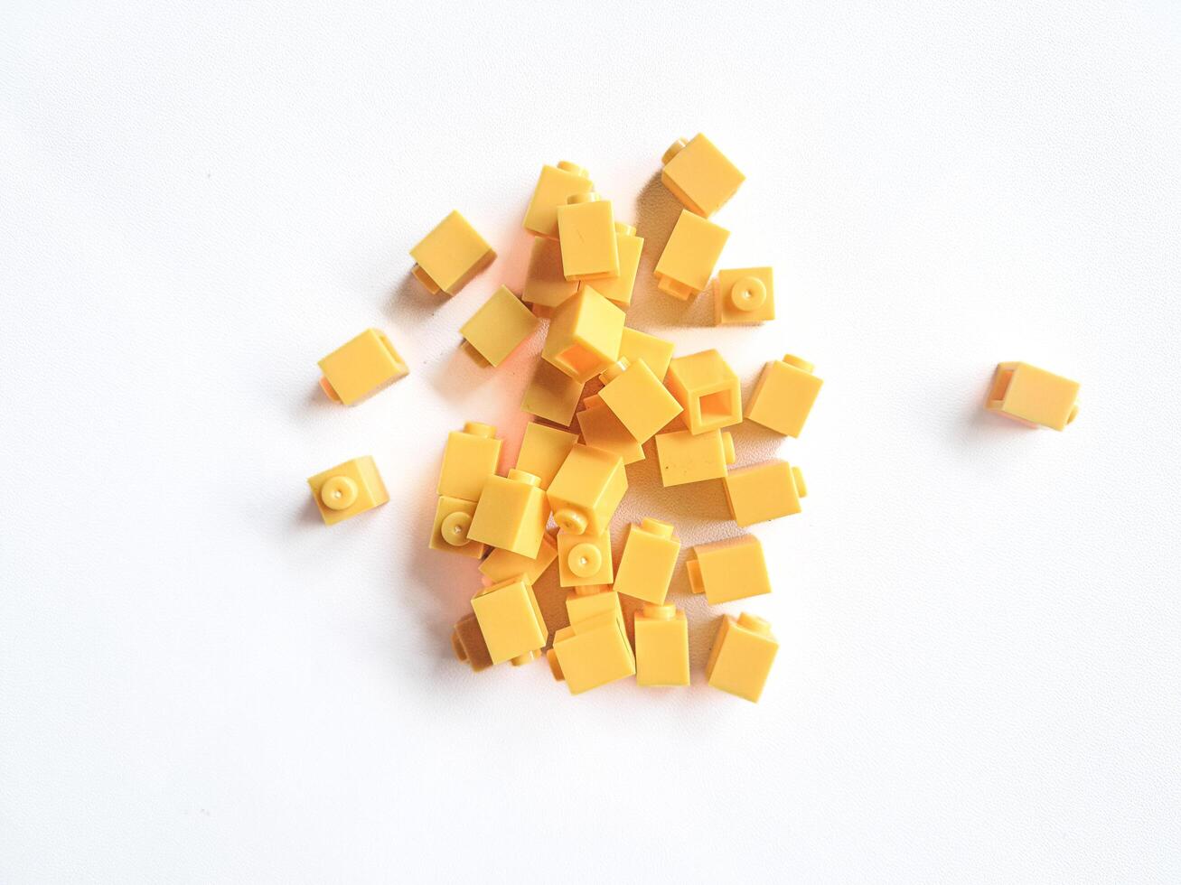 brick block toys set, on a white background photo