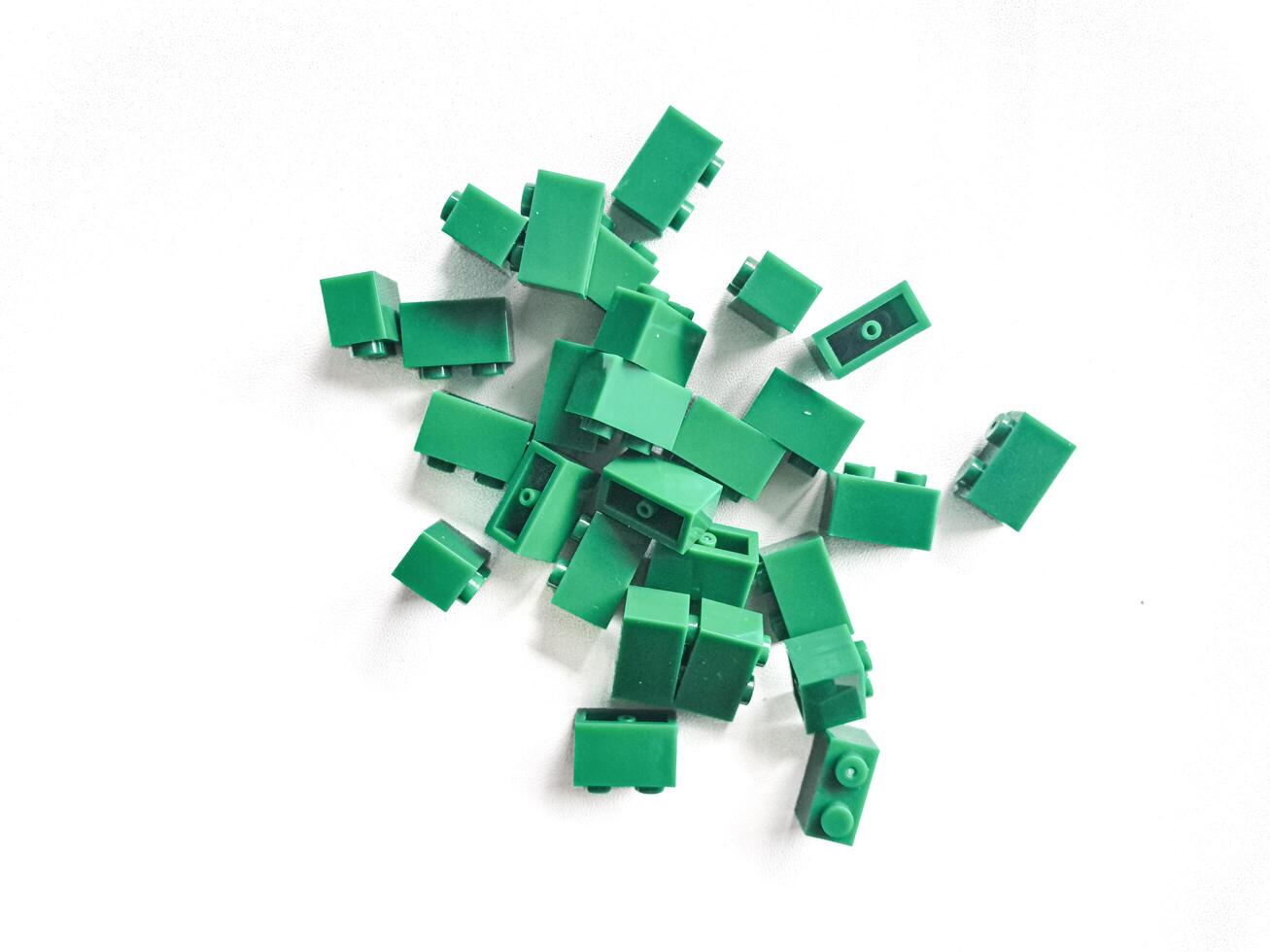 brick block toys set, on a white background photo