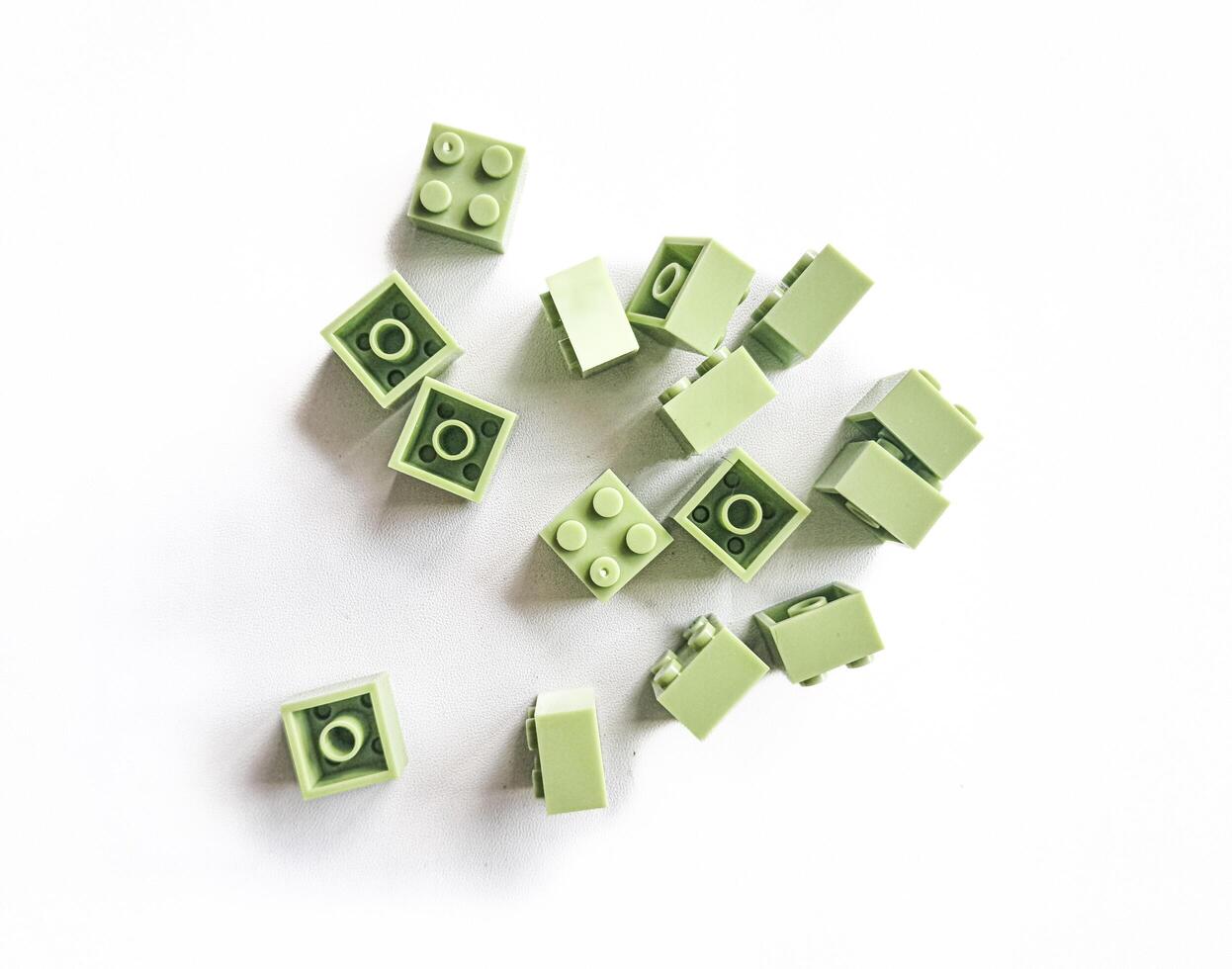 brick block toys set, on a white background photo