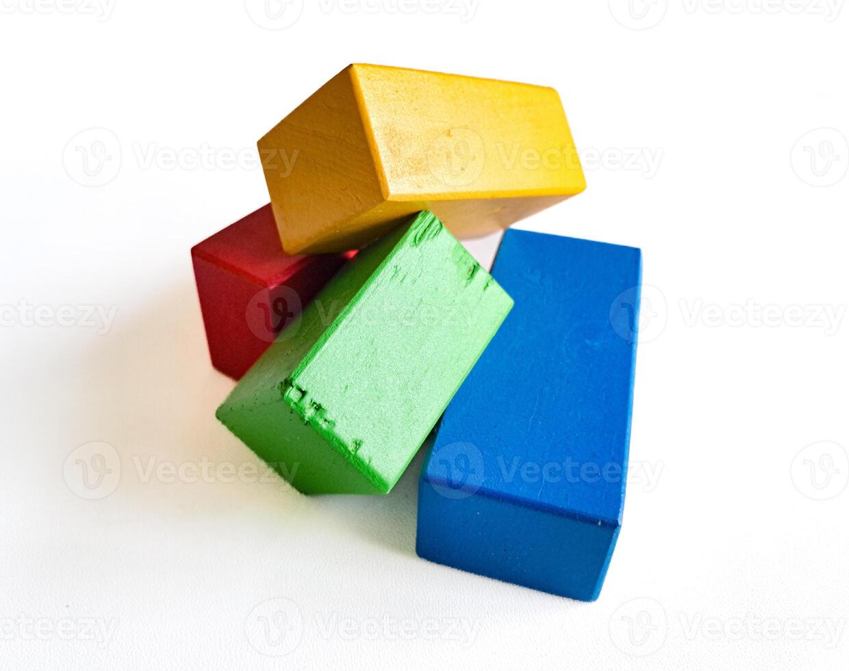 brick block toys set for kids, on a white background photo