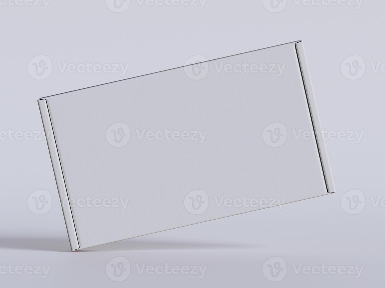 White cardboard boxes gift 3D render illustration photo