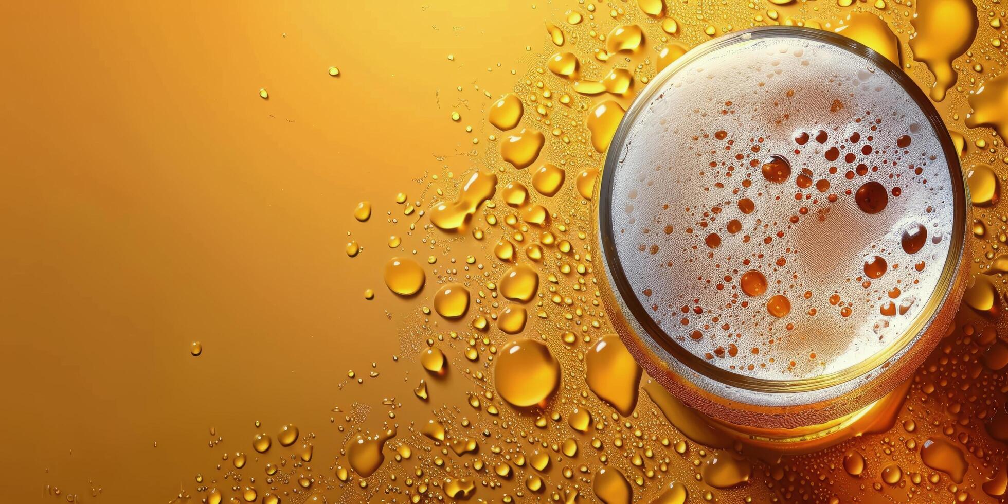 Glass of Beer on Table photo