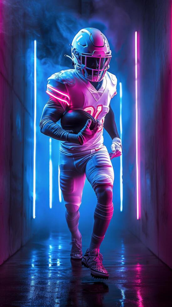 Football Player Holding Ball photo