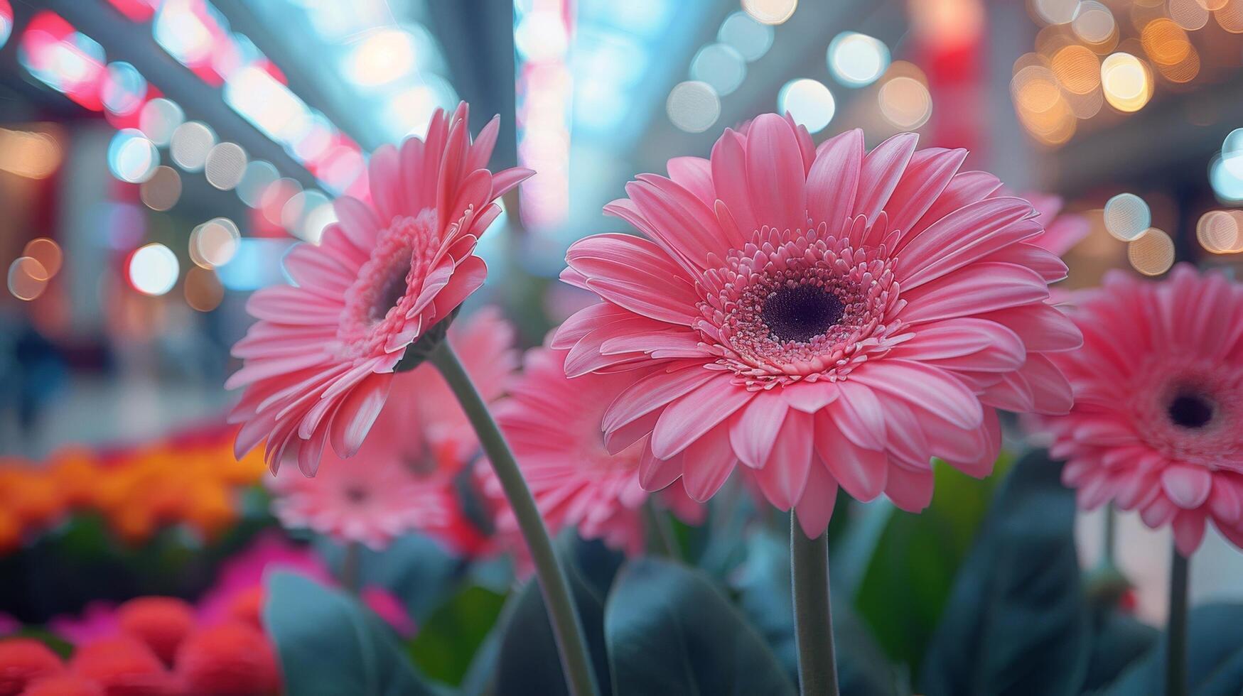 Pink Flowers in Vase photo