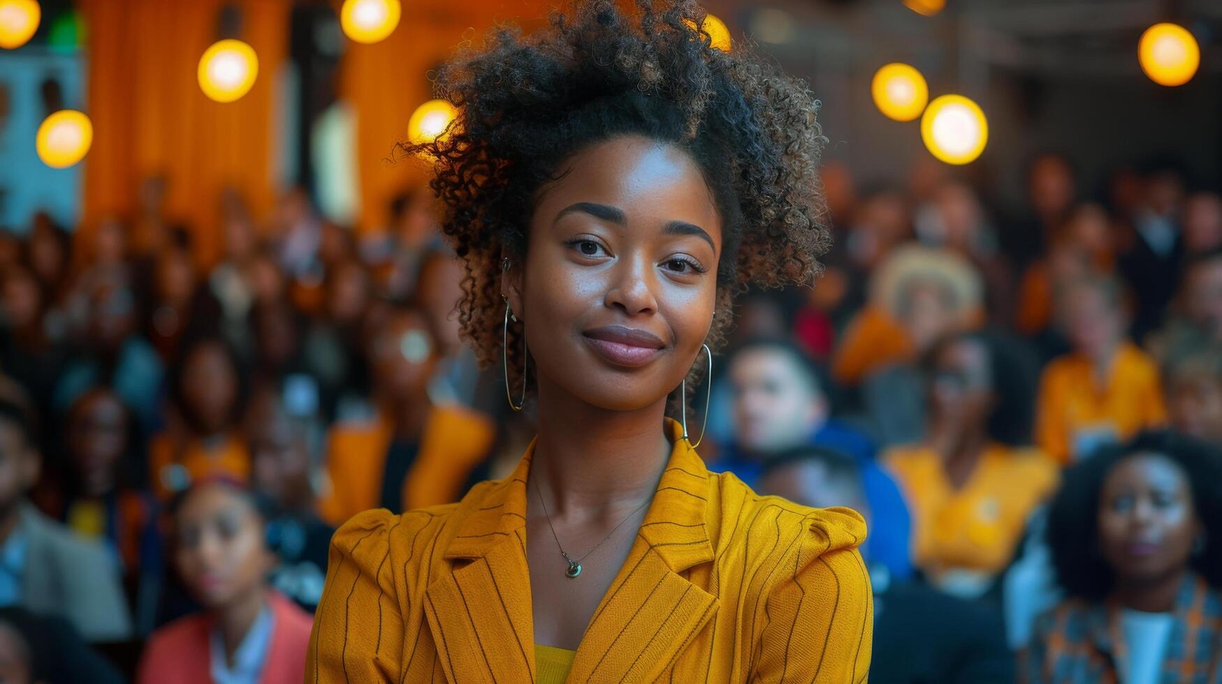 Smiling Woman With Curly Hair photo