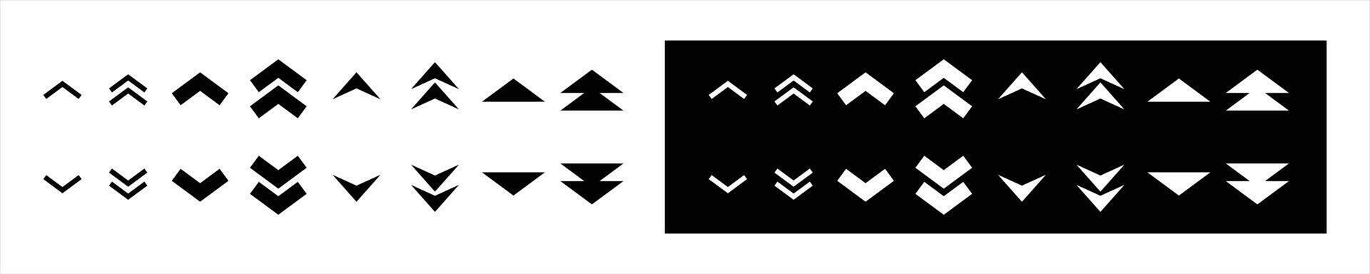 down and up arrow icon set. slide, swipe up arrow buttons icon symbol sign vector