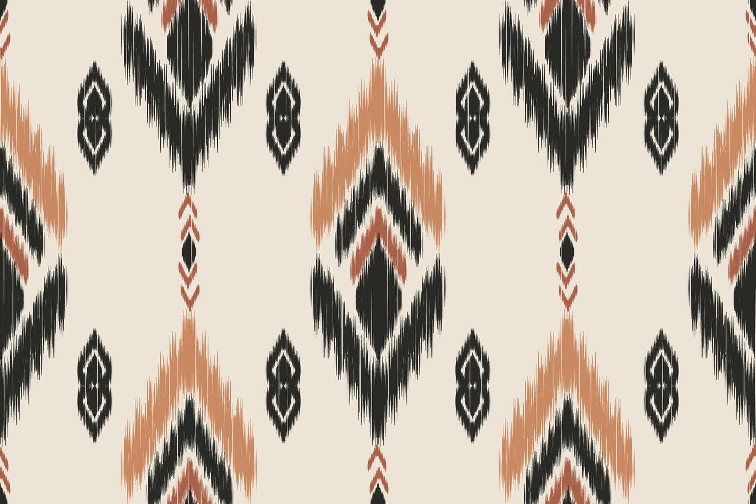 Abstract ikat pattern for seamless ethnic art in tribal and folk style. Print Aztec geometric ornament. Design for fabric, carpet, wallpaper, clothing vector