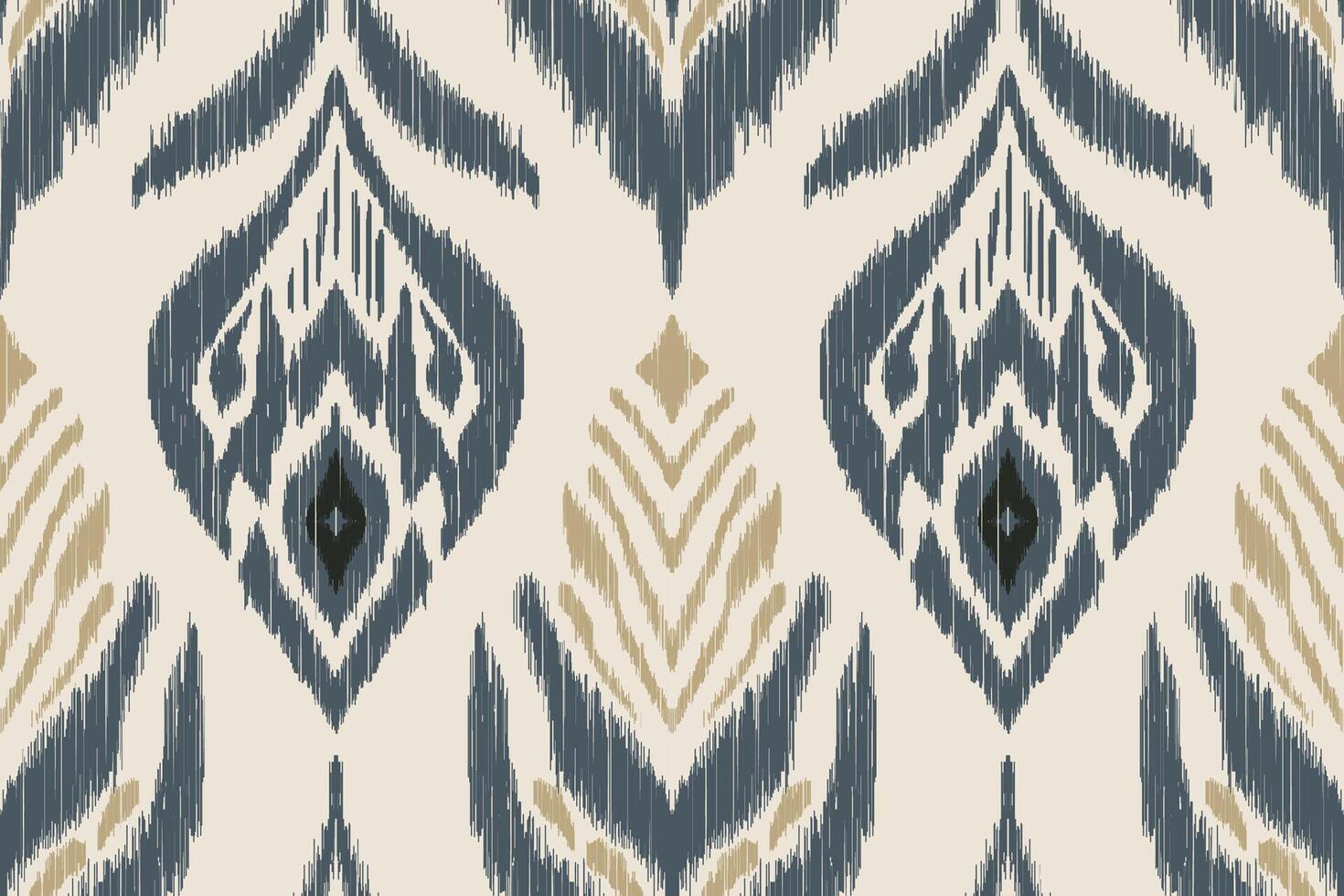 Abstract ikat pattern for seamless ethnic art in tribal and folk style. Print Aztec geometric ornament. Design for fabric, carpet, wallpaper, clothing. vector