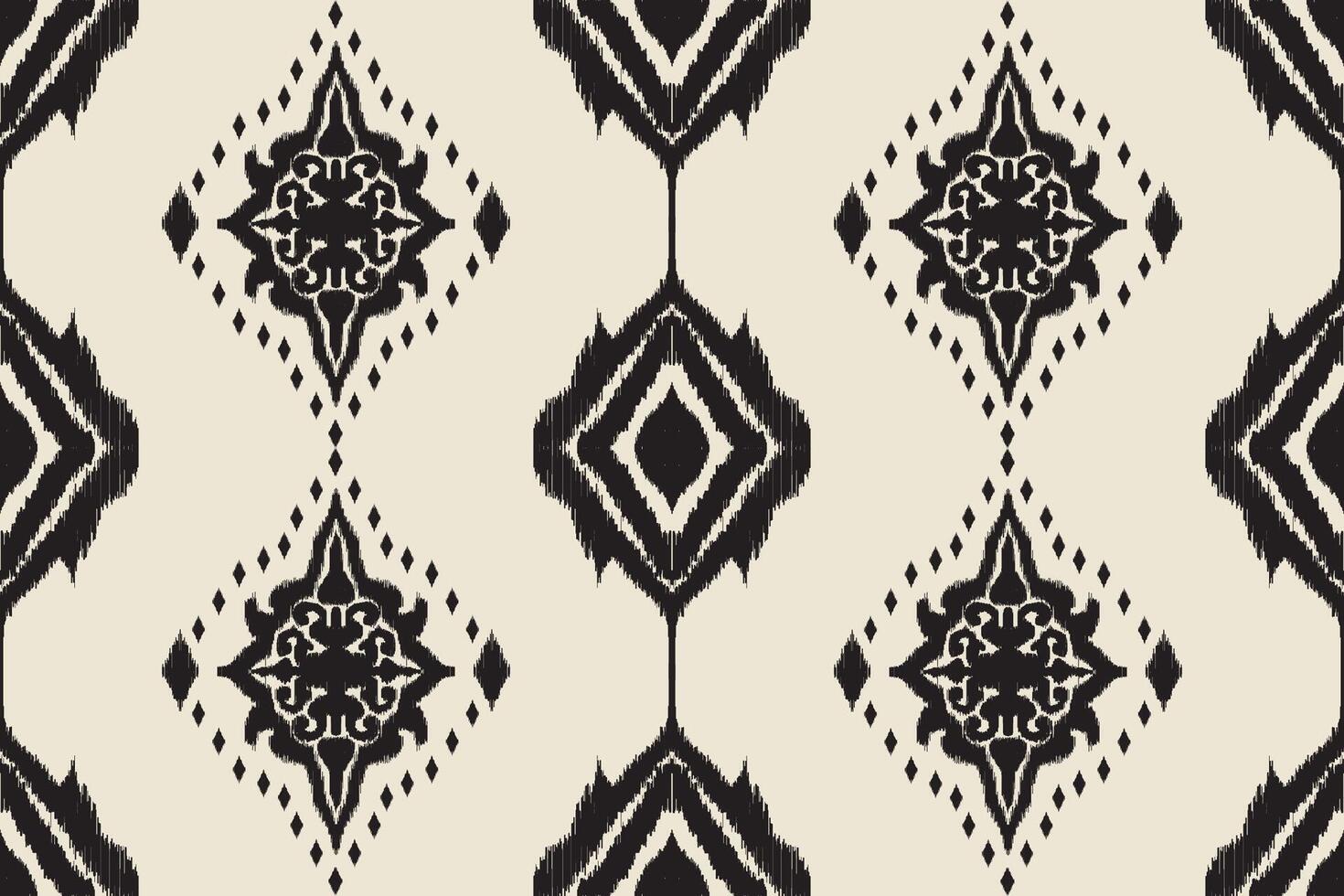 Seamless ethnic Ikat pattern in tribal, folk embroidery, and Mexican style Aztec geometry for Graphic Arts, Carpet Design, Wallpaper, Wrapping, and Clothing vector