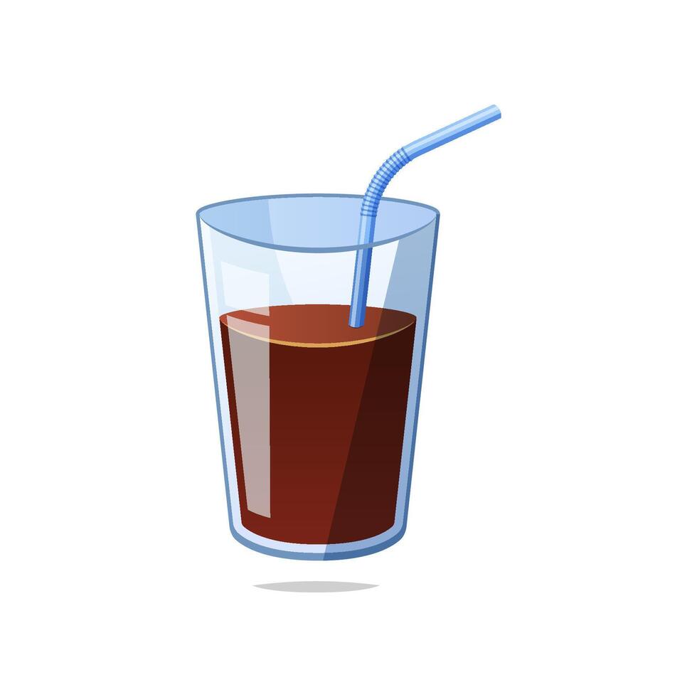 A glass of chocolate milk isolated on white background. vector