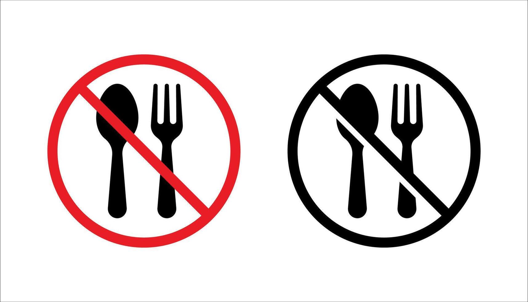 No food icon. Do not eat icon. Forbidden eat icon. vector