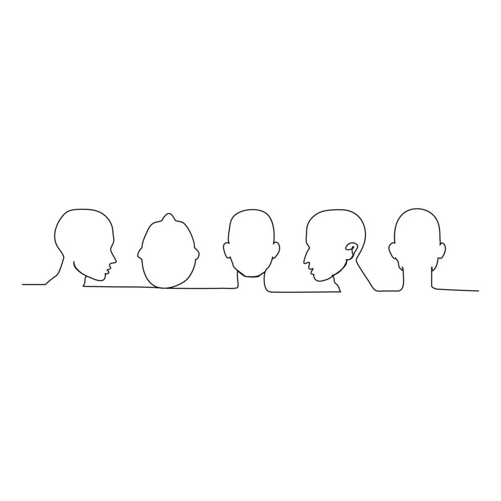 Profile line art head line sign vector