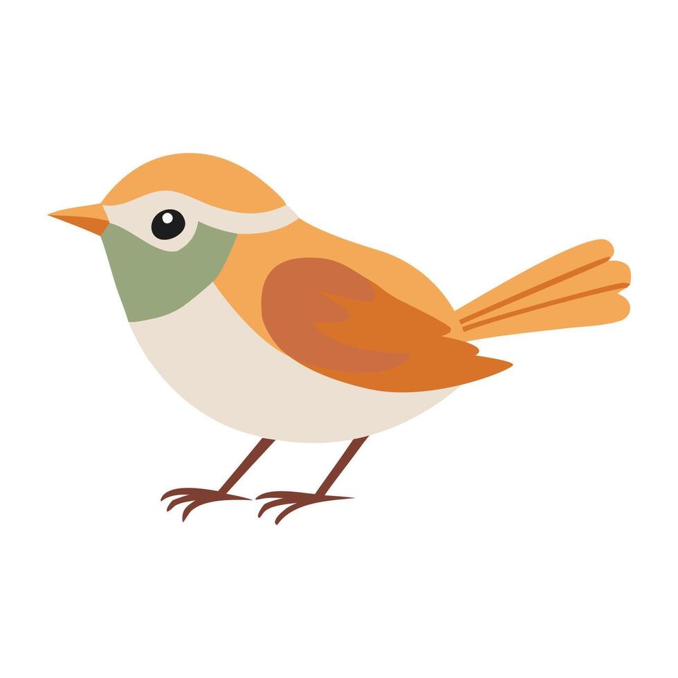 Cute bird. Flat illustration isolated on white background. vector