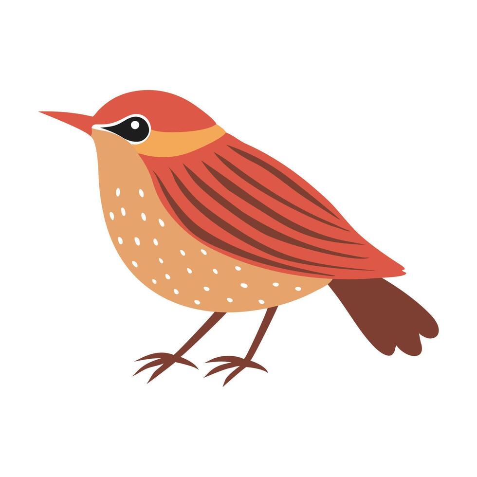 Cute bird. Flat illustration isolated on white background. vector