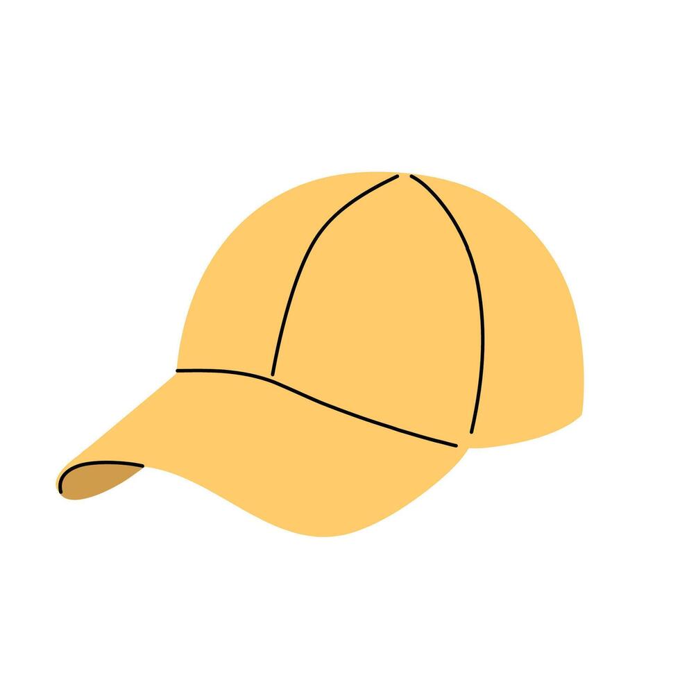 Yellow Baseball Cap isolated on white background. vector