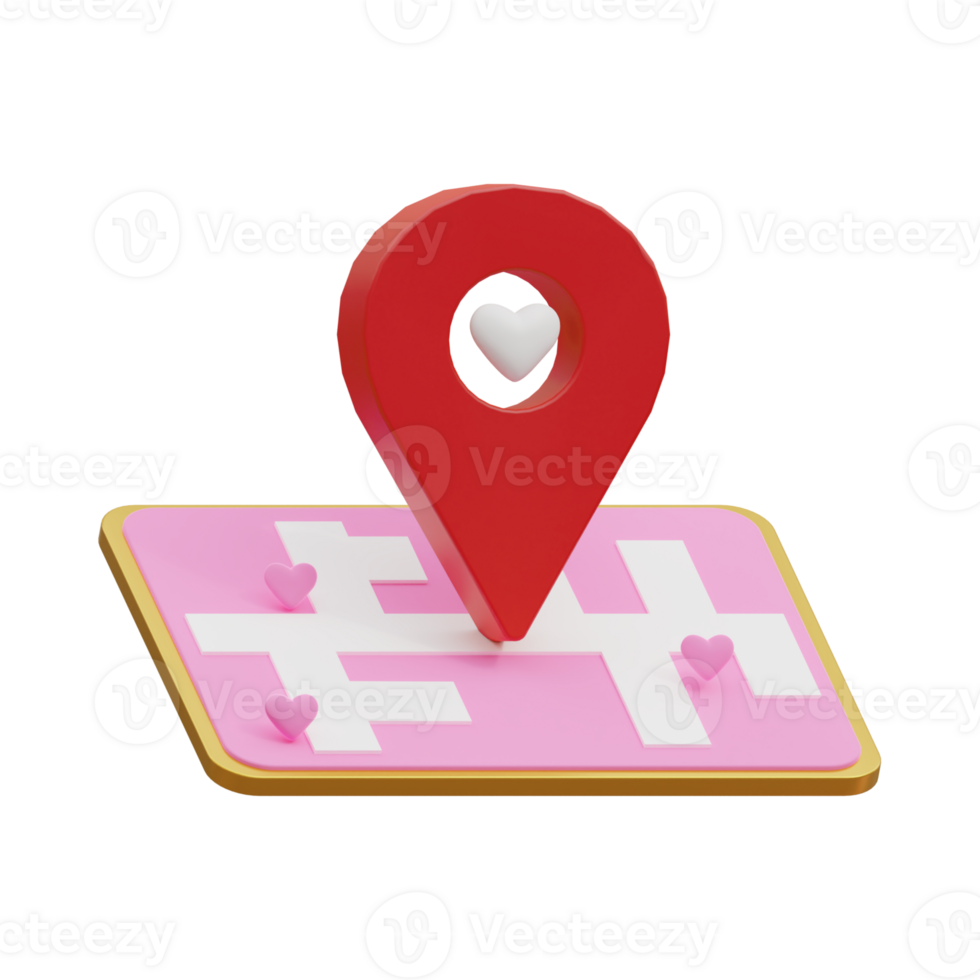 3d illustration of location pin, location map abstract png
