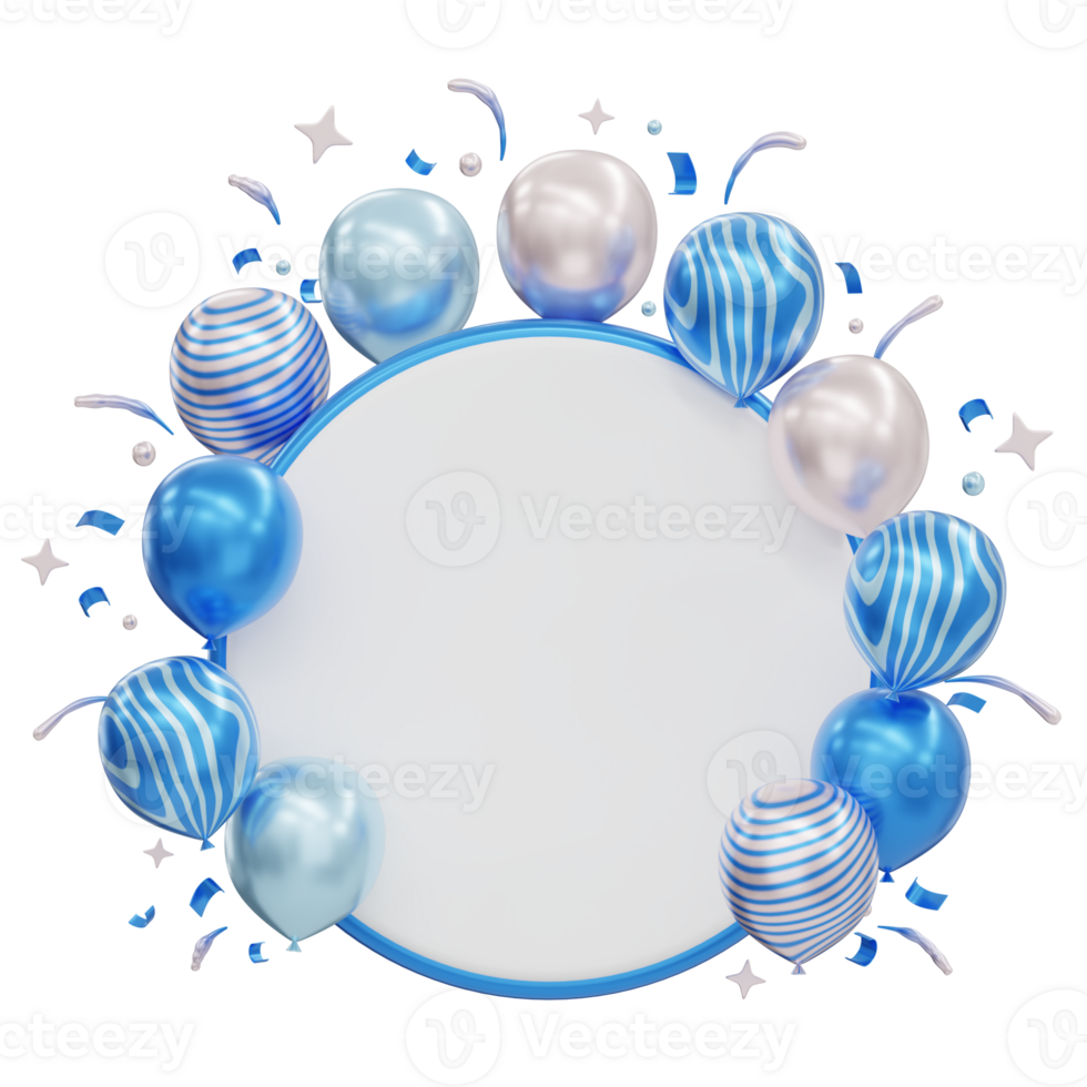 3d illustration of unique birthday or celebration decoration abstract png