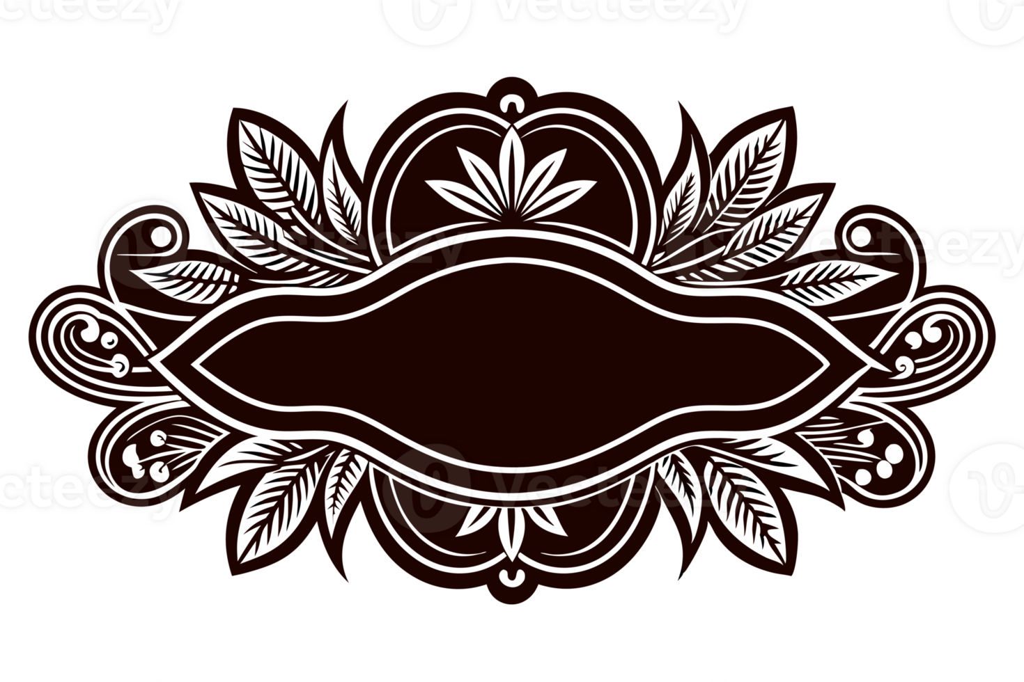 A decorative, ornate frame with intricate floral and leaf patterns stands png