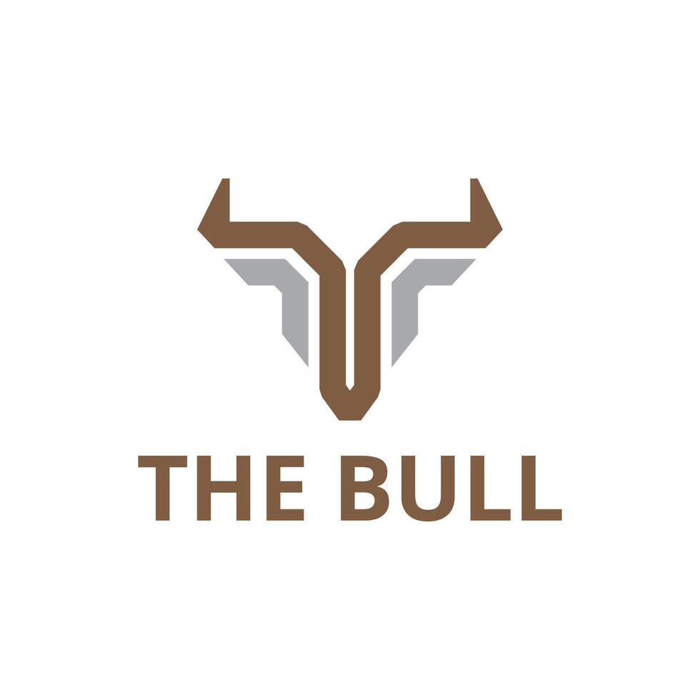 Horned Head Bull Animal Nature Abstract Logo Template vector