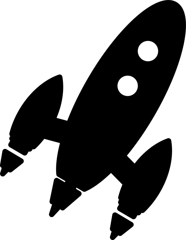 Rocket launch silhouette icon png