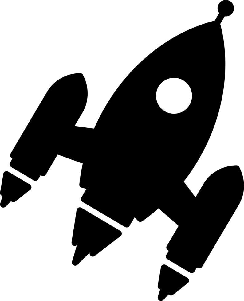 Rocket launch silhouette icon png
