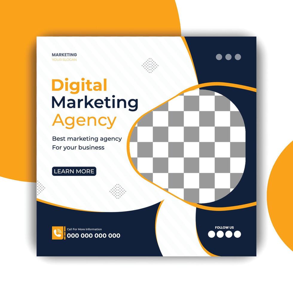 Digital business marketing banner for social media post template vector