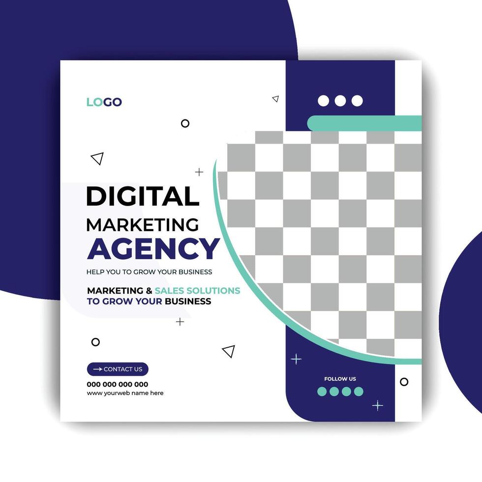 Digital business marketing banner for social media post template vector