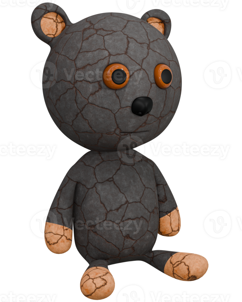 3D bear toy brown png