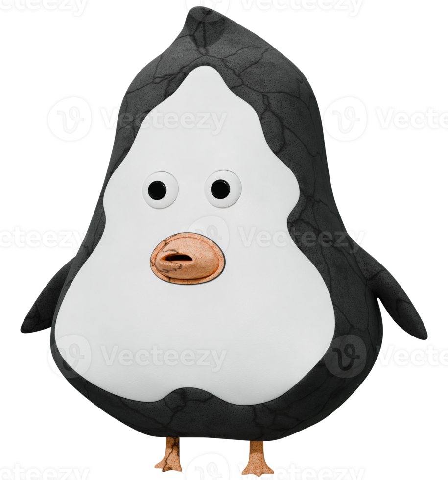 3D penguin toy gray png