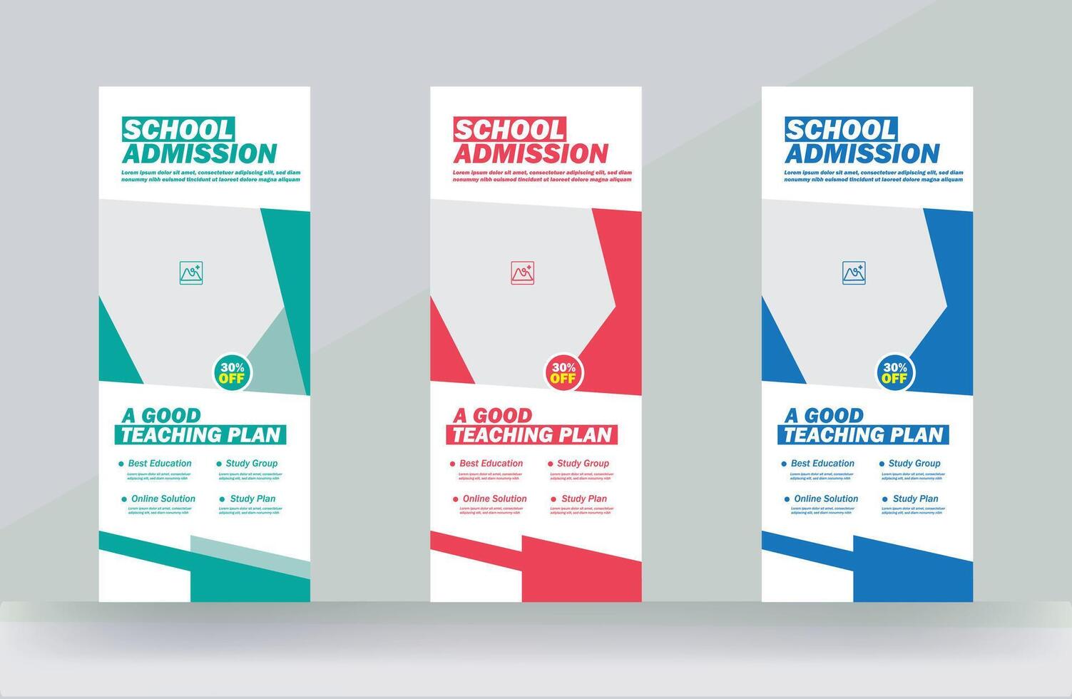 School Admission Roll Up Banner Template vector