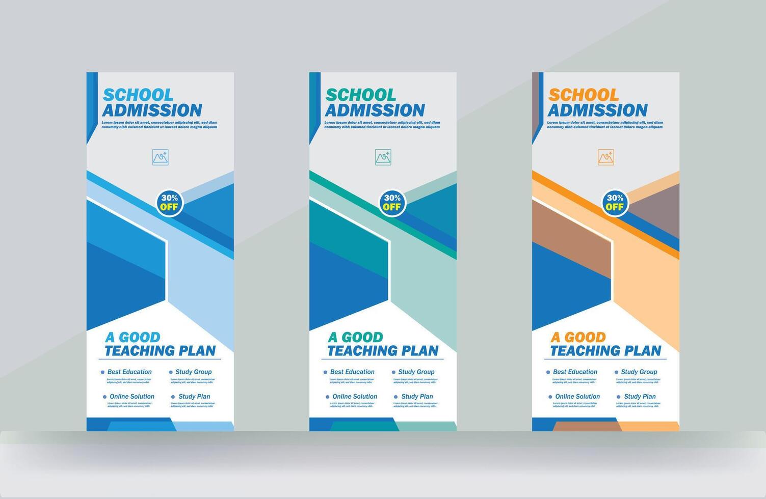 School Admission Roll Up Banner Template vector