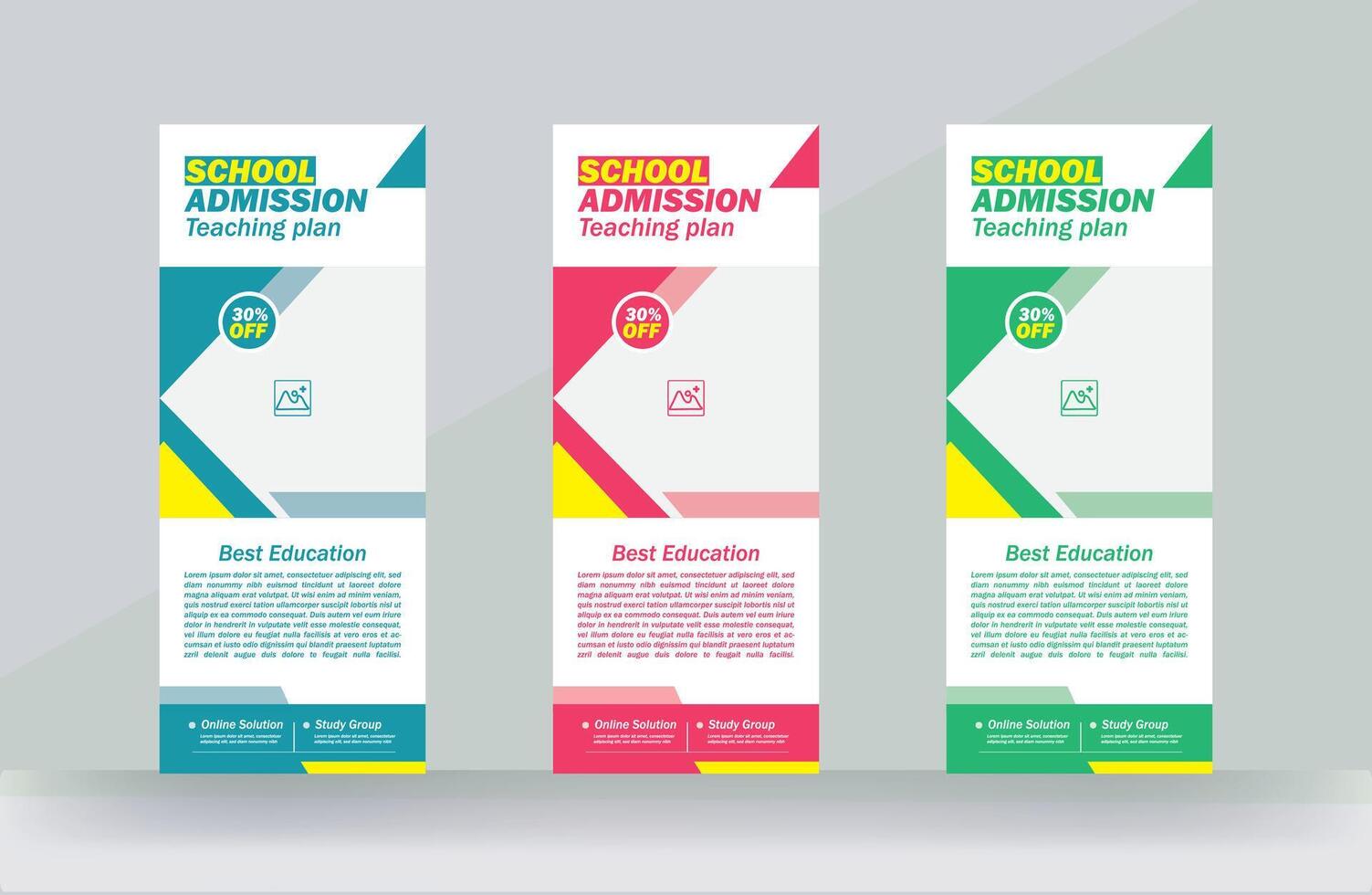 School Admission Roll Up Banner Template vector