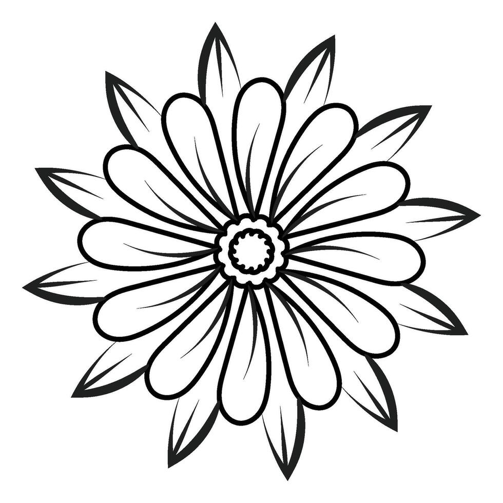 Flower Line Art for tattoo design vector