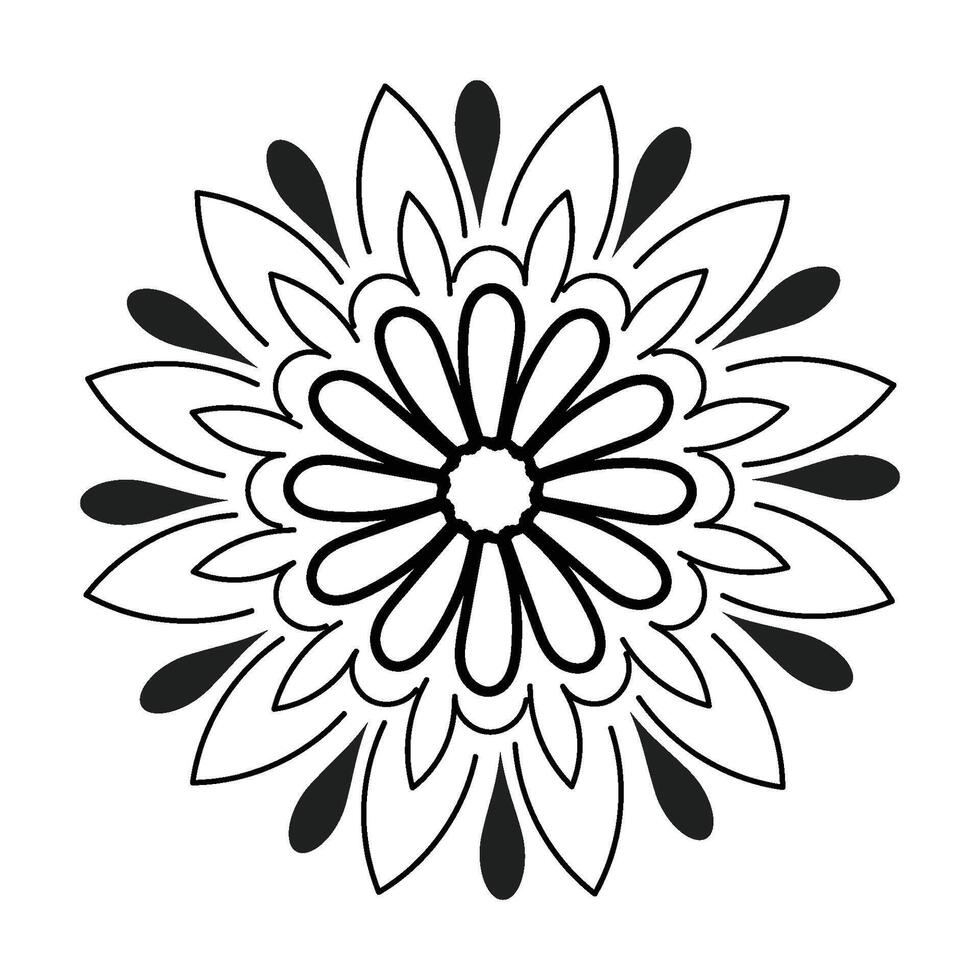 Flower Line Art for tattoo design vector