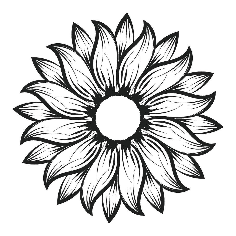Flower Line art for coloring pages vector