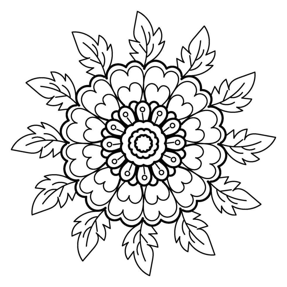 Flower Line Art for tattoo design vector