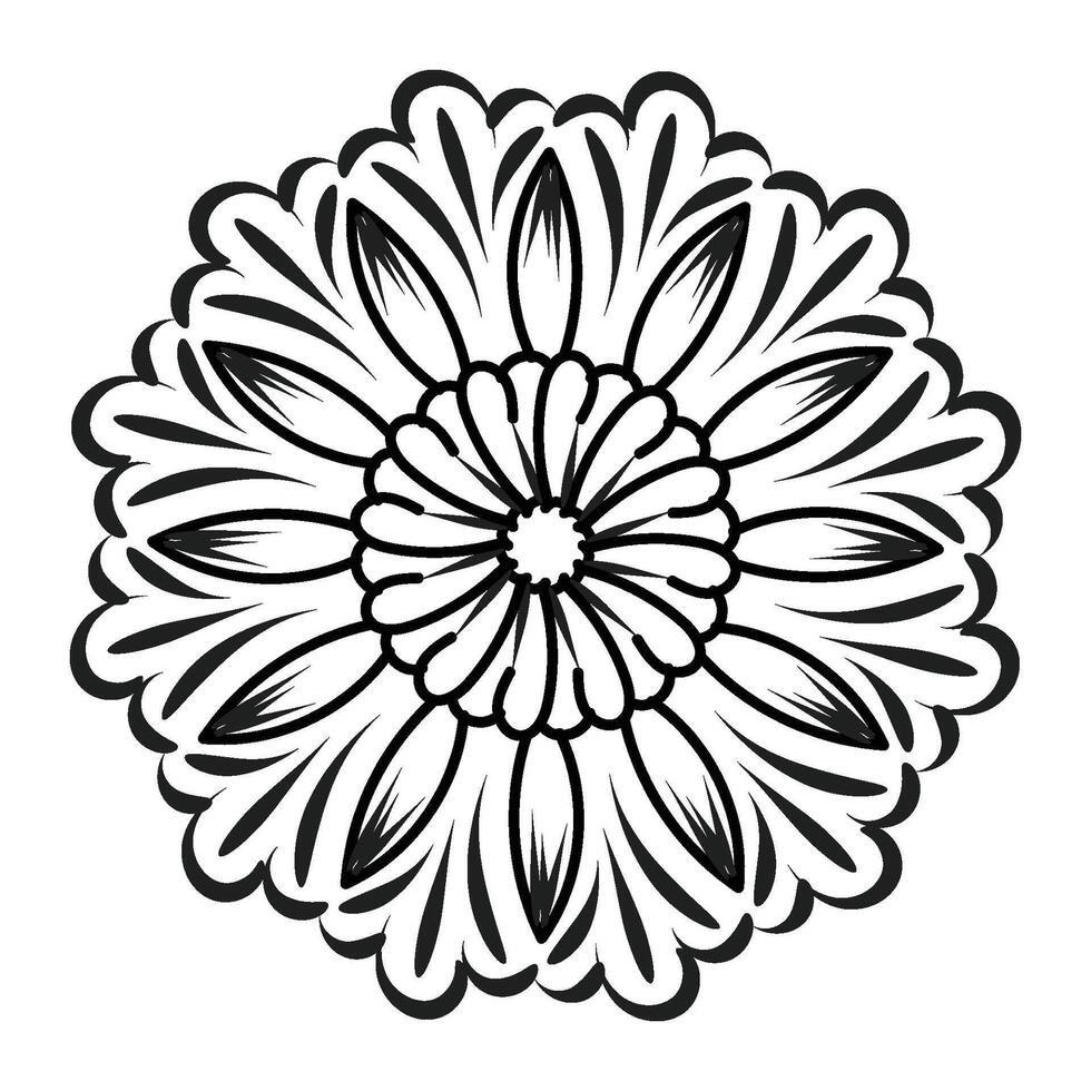 Flower Line Art for tattoo design vector