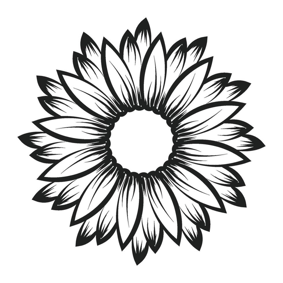 Flower Line art for coloring pages vector