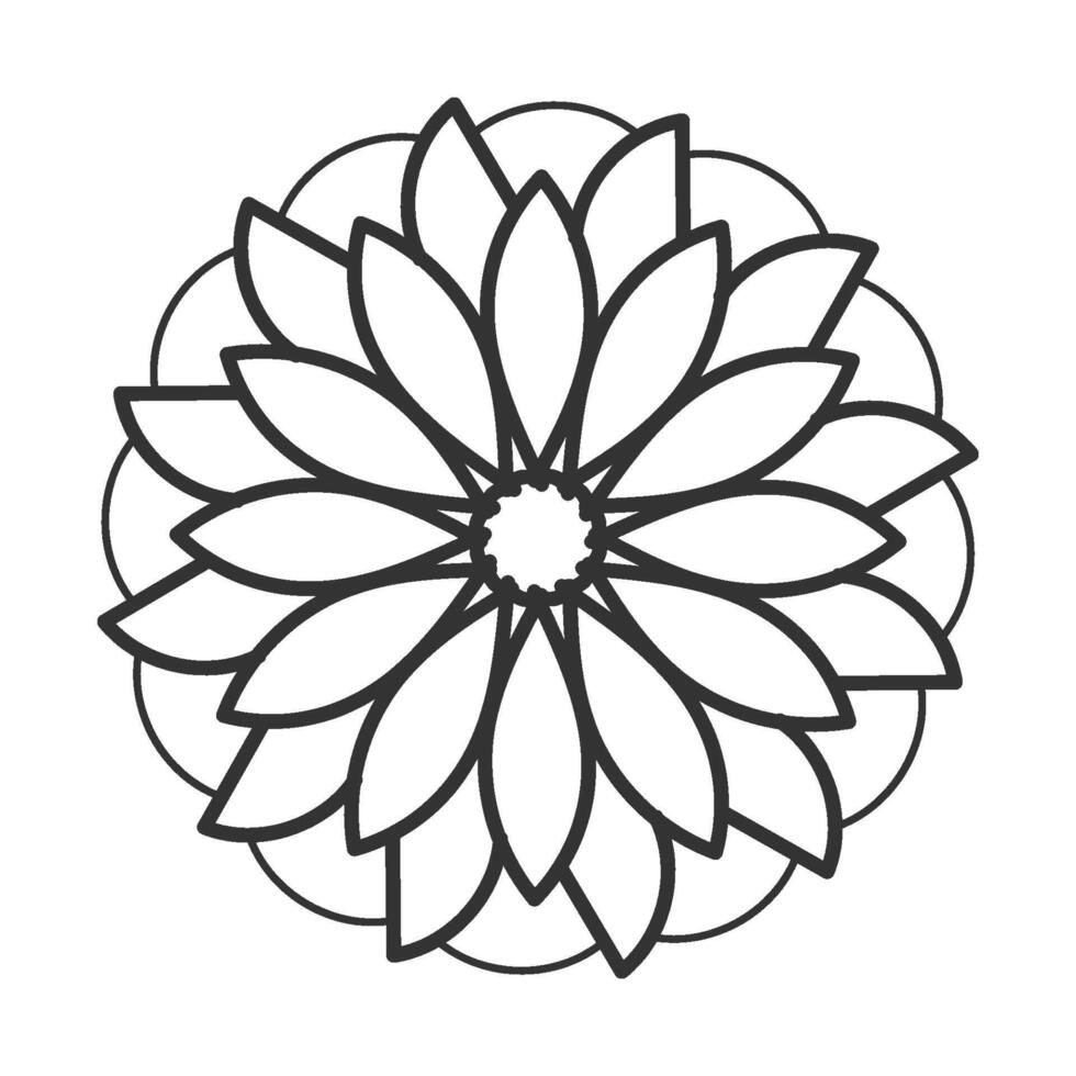 Flower Line Art for tattoo design and coloring pages vector