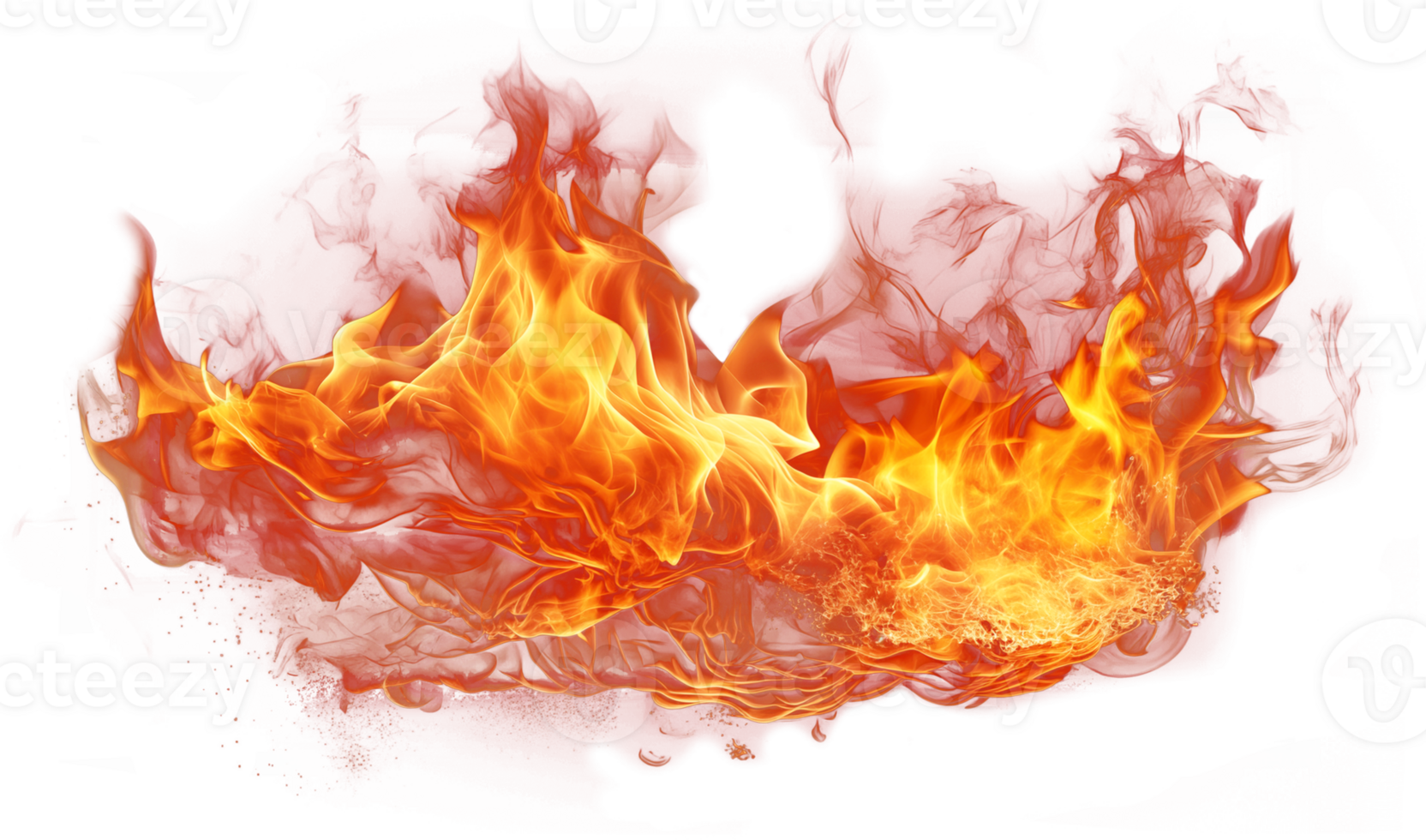 Burning fire element isolated on transparent background png