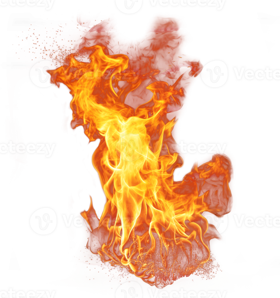Burning fire element isolated on transparent background png