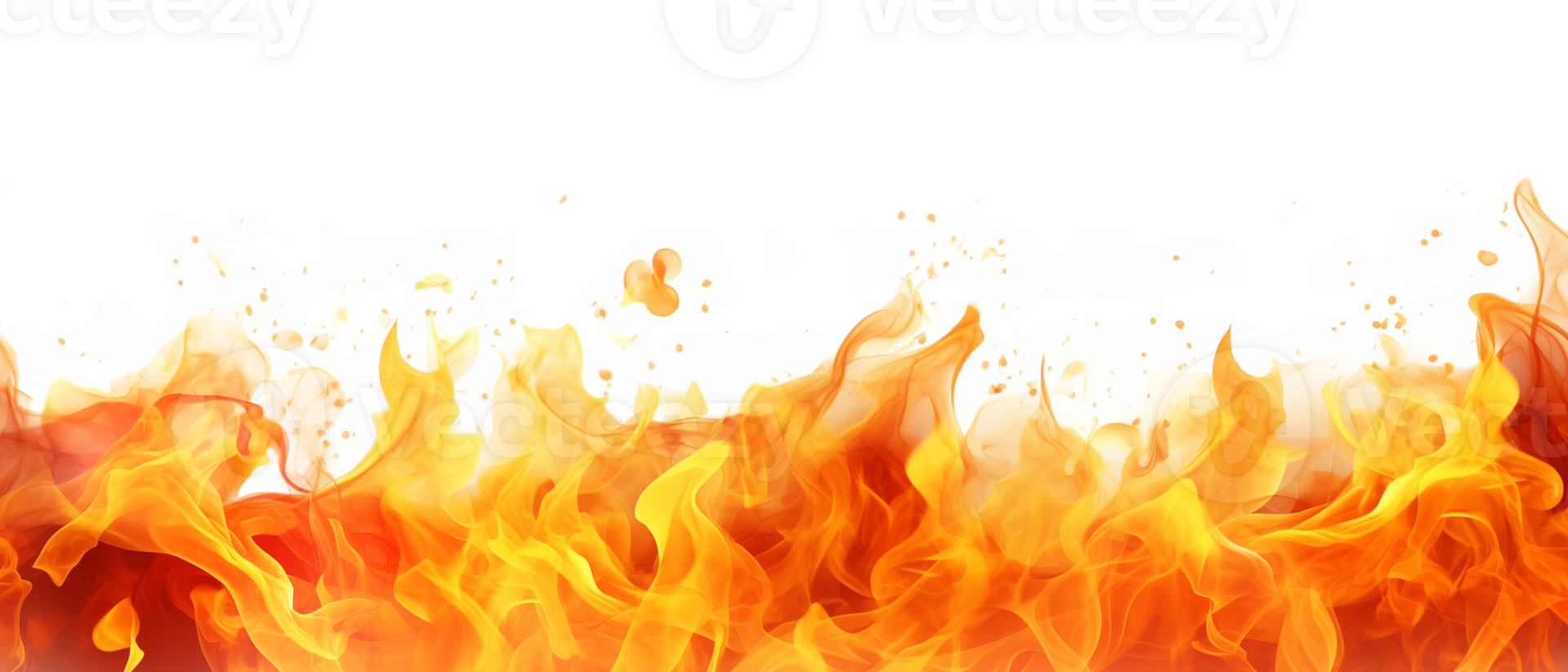 Burning fire isolated on transparent background png